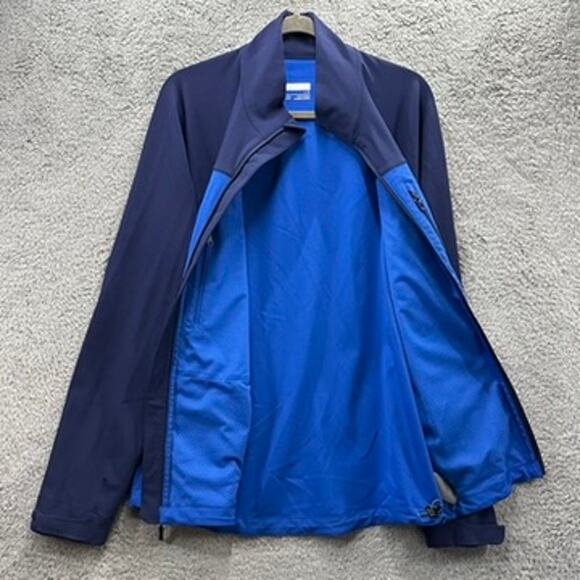 Marmot Men's Large Blue Soft Shell Jacket Full Zip M3 Zip Pockets Outdoors EUC - Picture 9 of 11